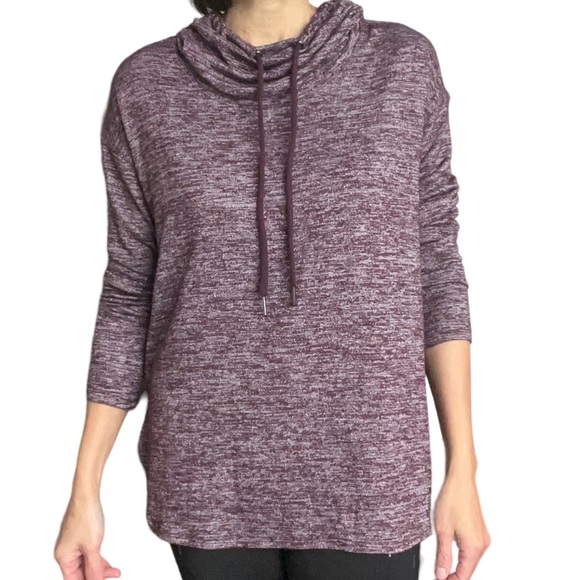 Calvin Klein Performance stretch purple Cowl neck Long Sleeves sweatshirt Size S - Picture 3 of 10